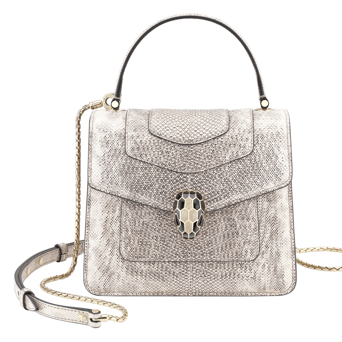 Beige Karung leather Serpenti Forever Top Handle 290552 | Bvlgari