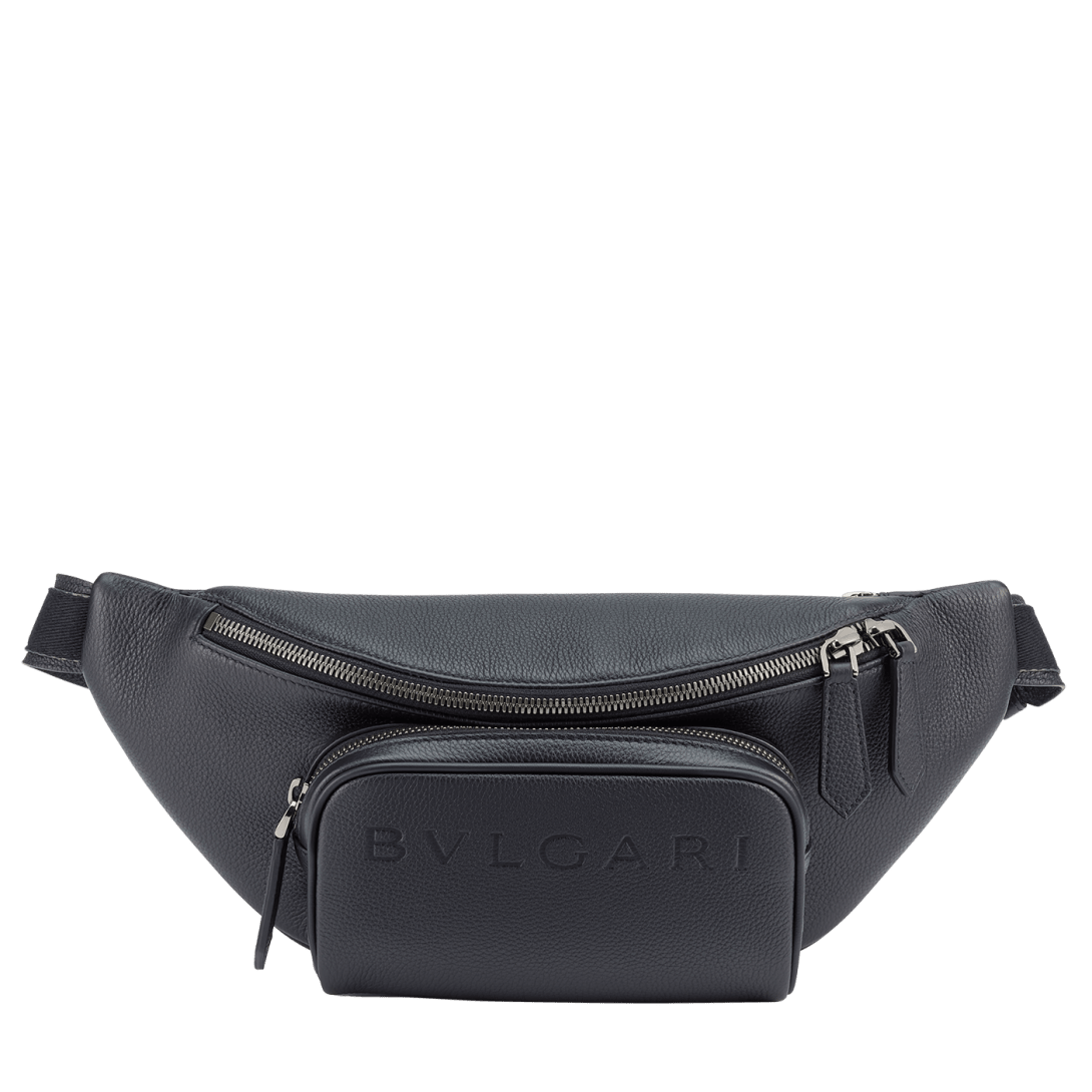 ブラック カーフレザー ブルガリ マン ベルトバッグ 291935 | ブルガリ