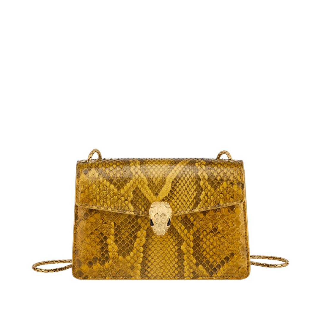 Gold Python leather Serpenti Forever Crossbody Mini Bag 292592
