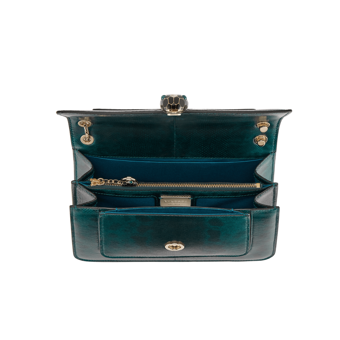Green Karung leather Serpenti Forever Shoulder Bag 291891 | Bvlgari