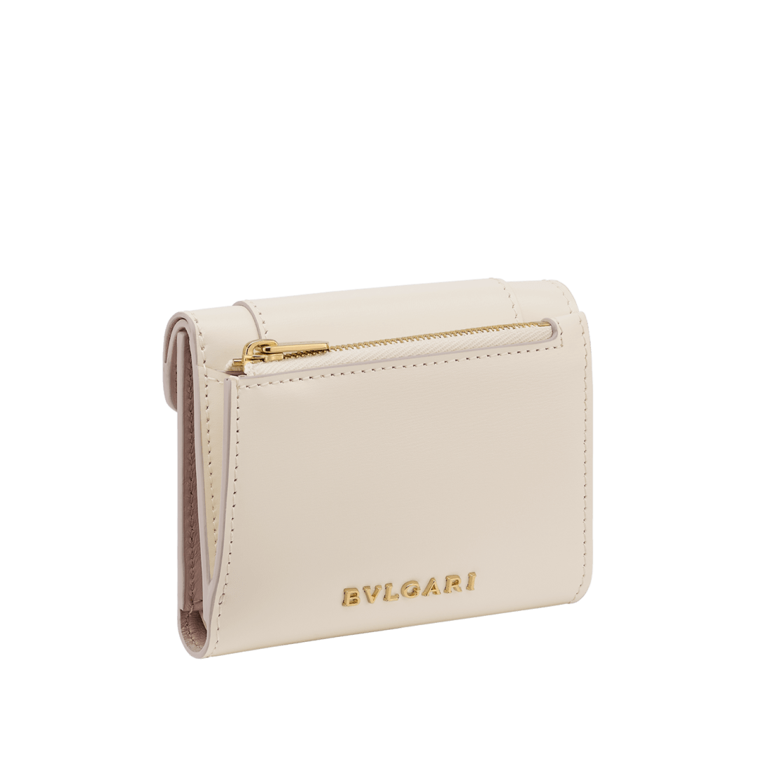 White Calf leather Serpenti Forever Trifold Wallet 294616 | Bvlgari