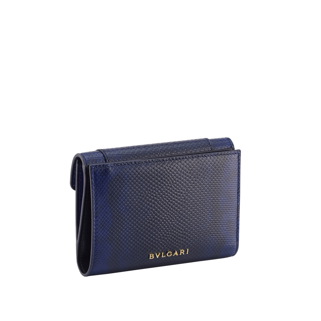 Blue Karung leather Serpenti Forever Compact Wallet 295061 | Bvlgari