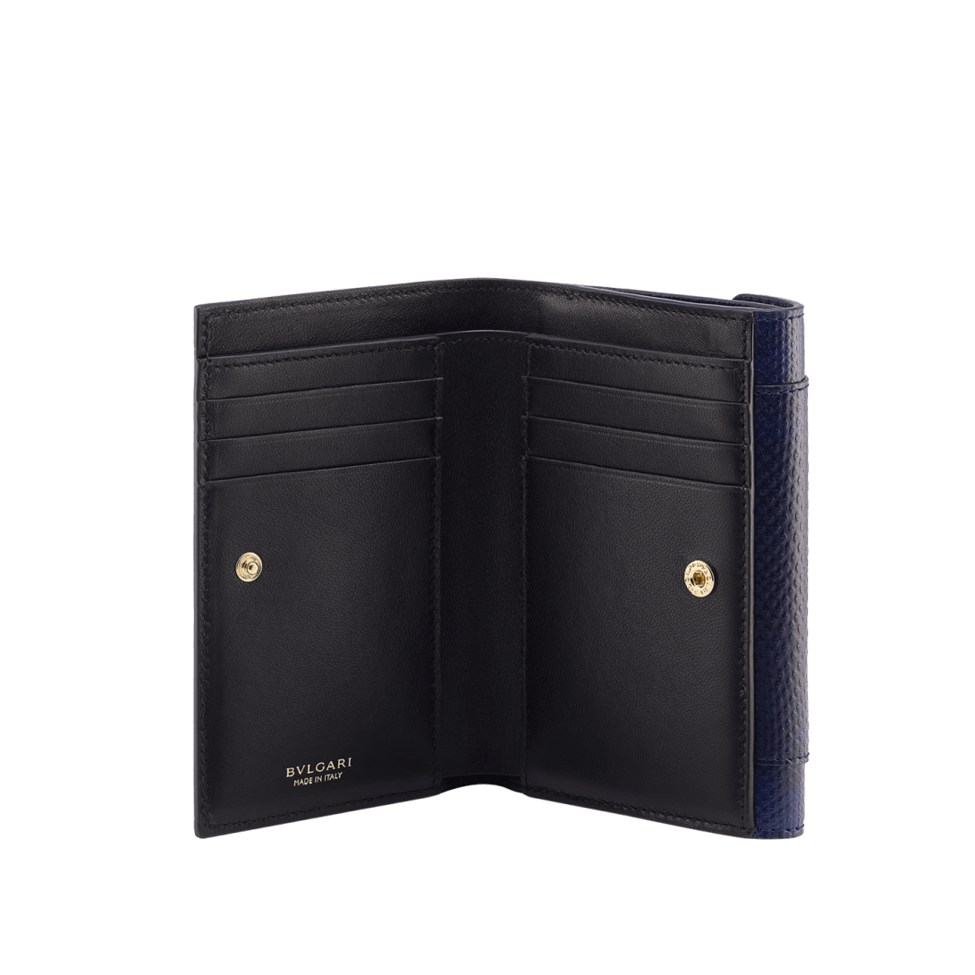 Blue Karung leather Serpenti Forever Compact Wallet 295061 | Bvlgari
