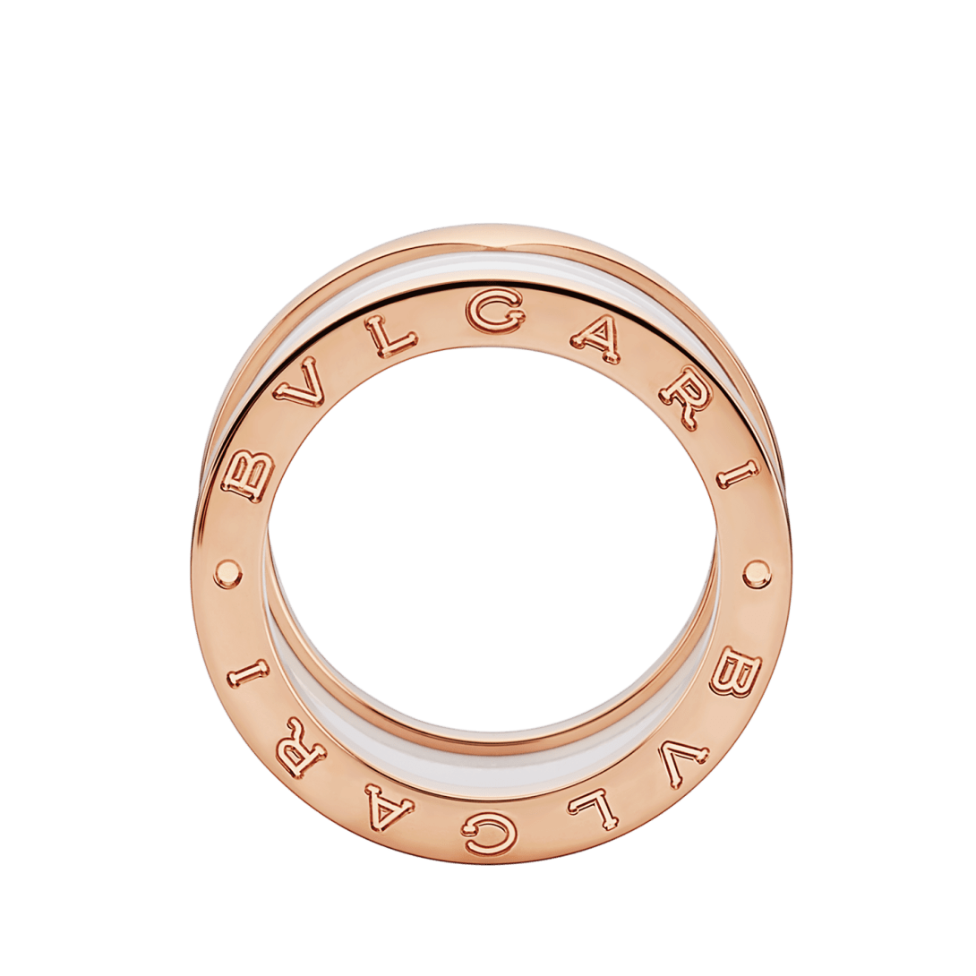 Rose gold, Ceramic B.zero1 Ring AN855564 | Bvlgari