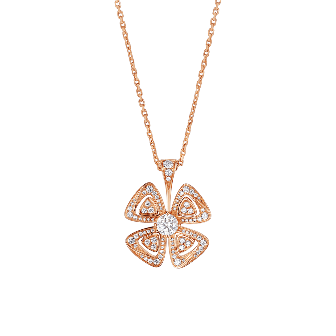 Rose gold Fiorever Necklace with 0.6 ct Diamonds | Bvlgari