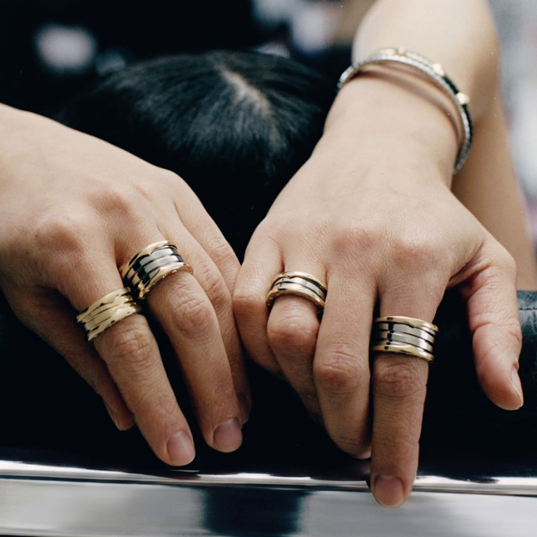 serpenti tubogas watch, serpenti tubogas bracelet, bzero1 four bands, creative shot by Gold & Steel campaign