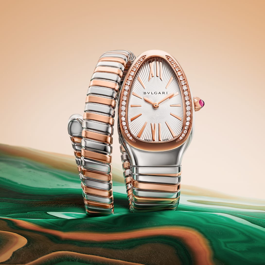 Serpenti Tubogas watch in rose gold.