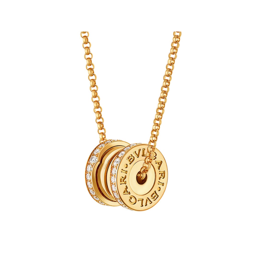 B.zero1 18 kt yellow gold mini pendant necklace with chain