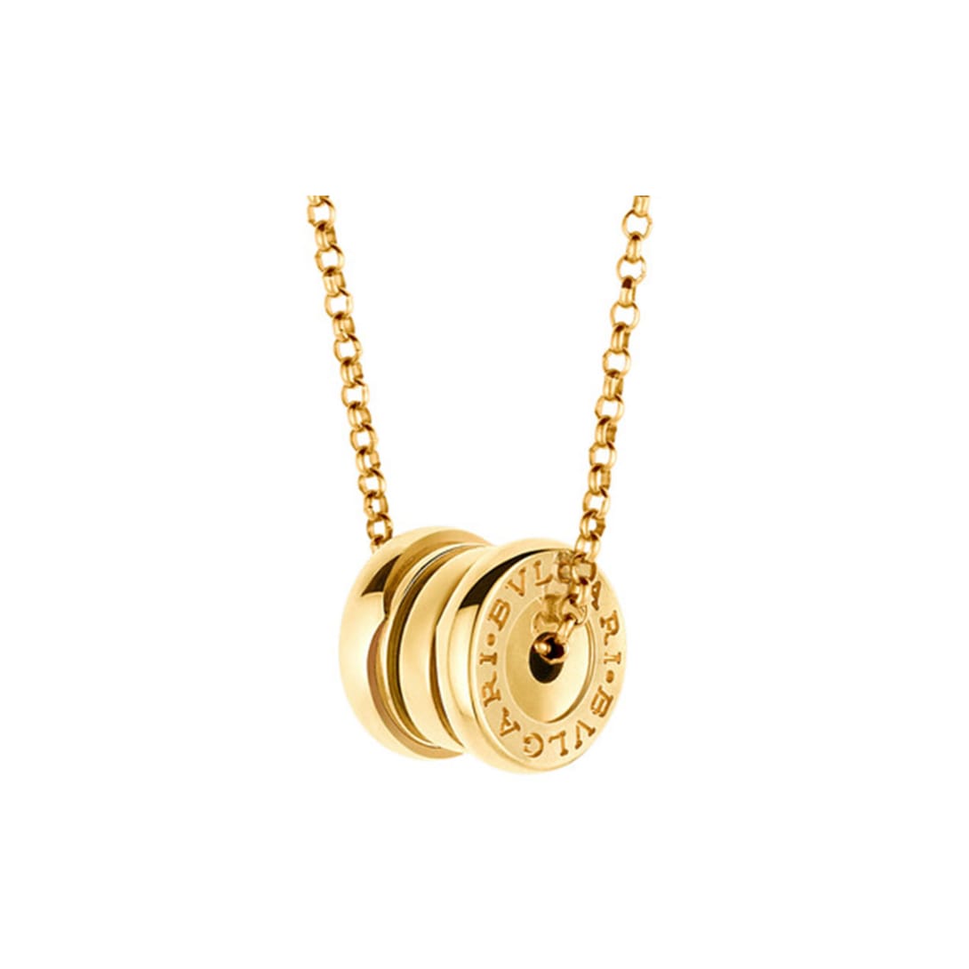 B.zero1 18 kt yellow gold mini pendant necklace with chain