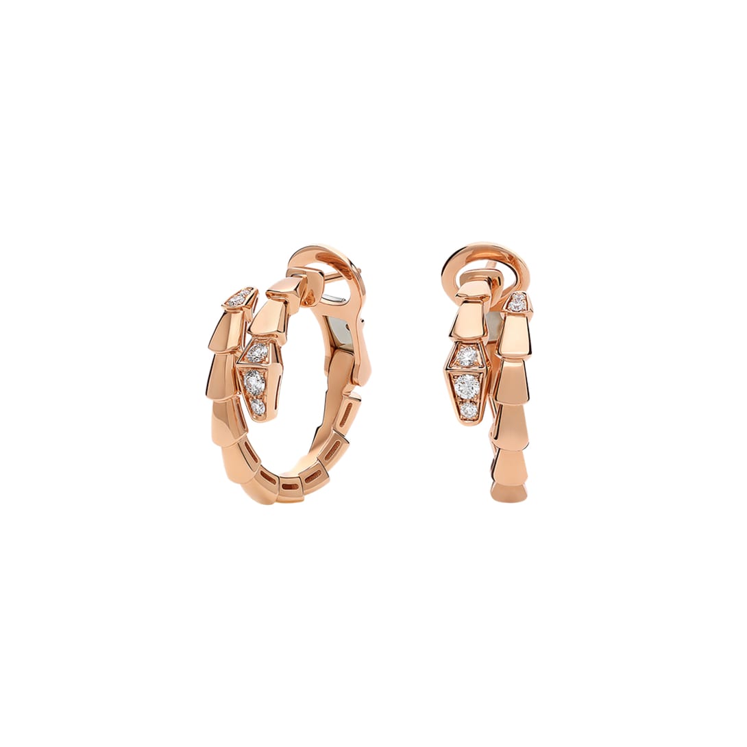 Serpenti Viper earrings in rose gold.