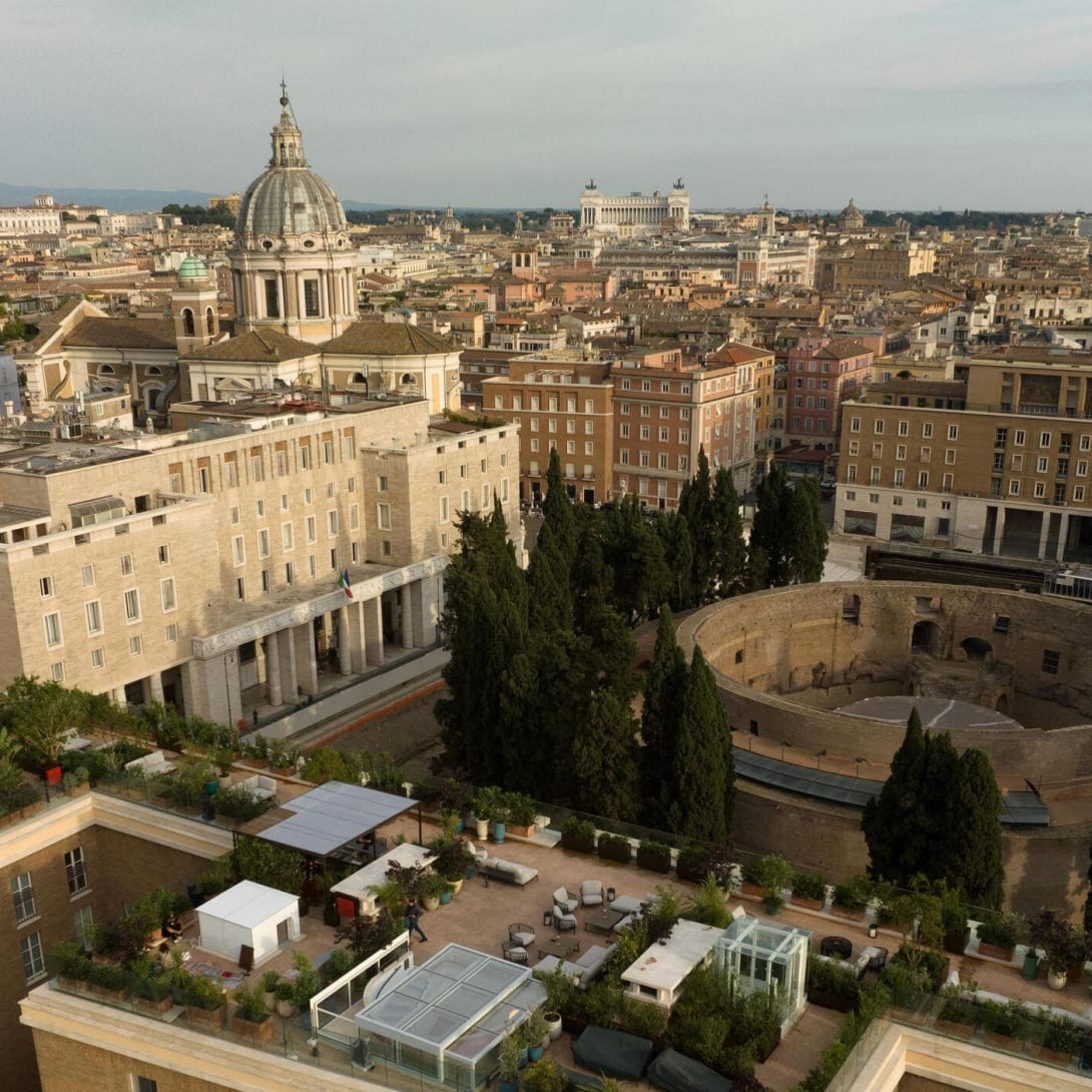 Foto da drone del Mausoleo di Augusto