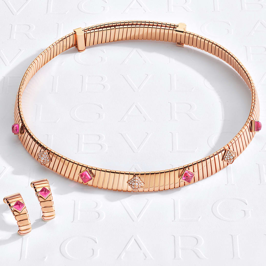 Bvlgari necklace and earrings.