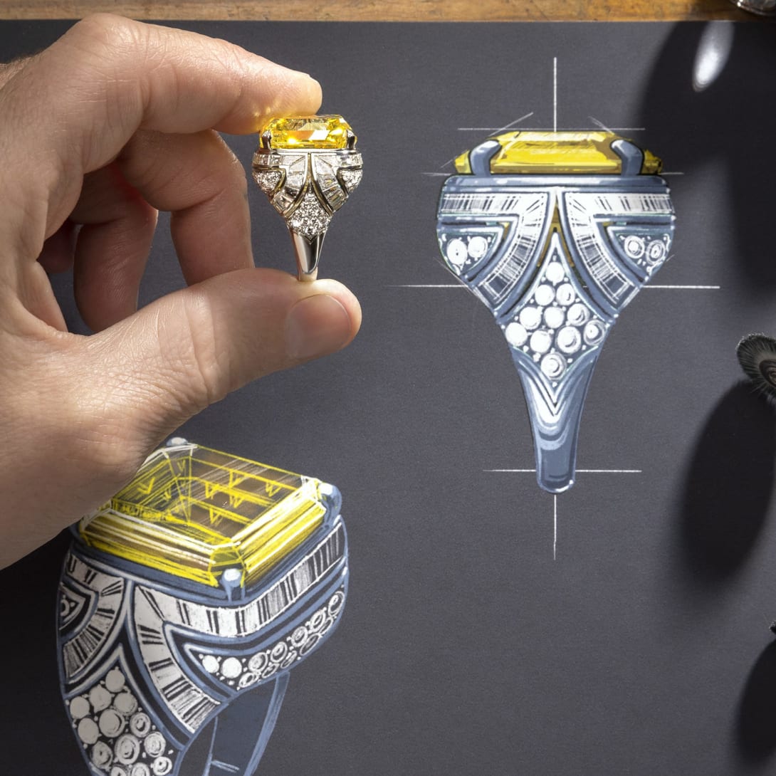 Making of Essence of Yellow ring, Polychroma High Jewellery collection.