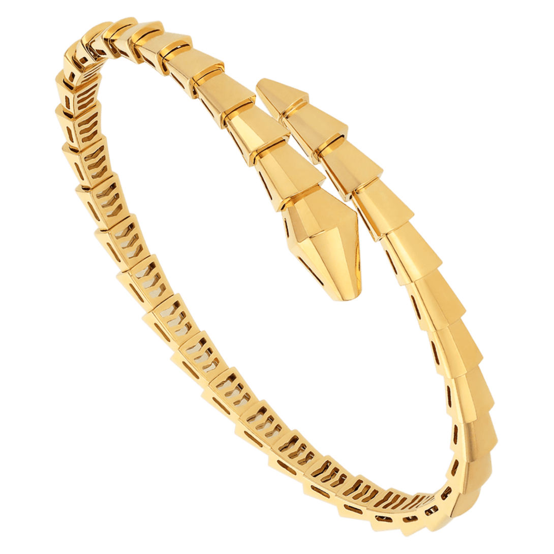Serpenti Viper one-coil 18 kt yellow gold bracelet.