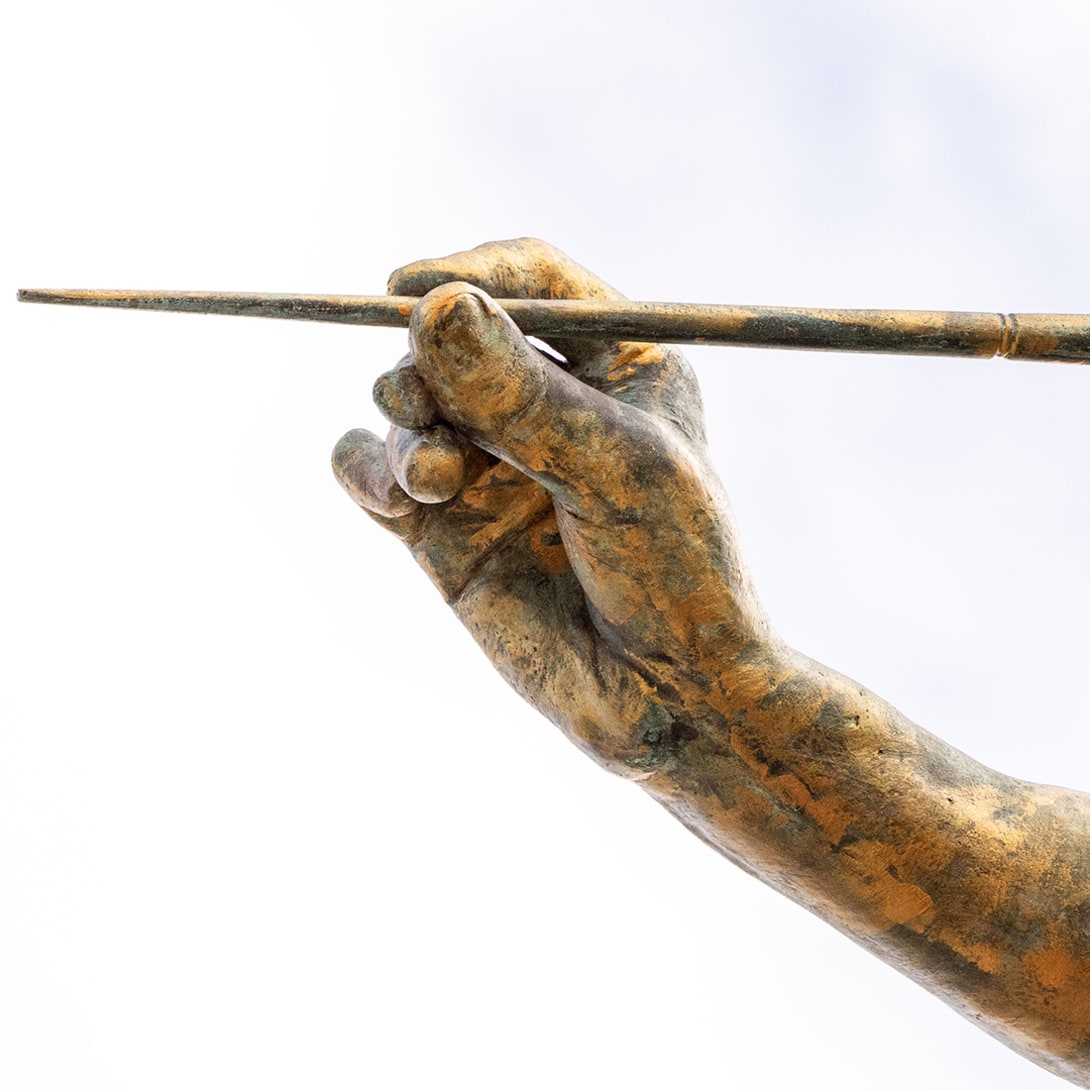 Detail of one of the sculptures from Rome's Vittoriano complex, restored with the support of Bvlgari.