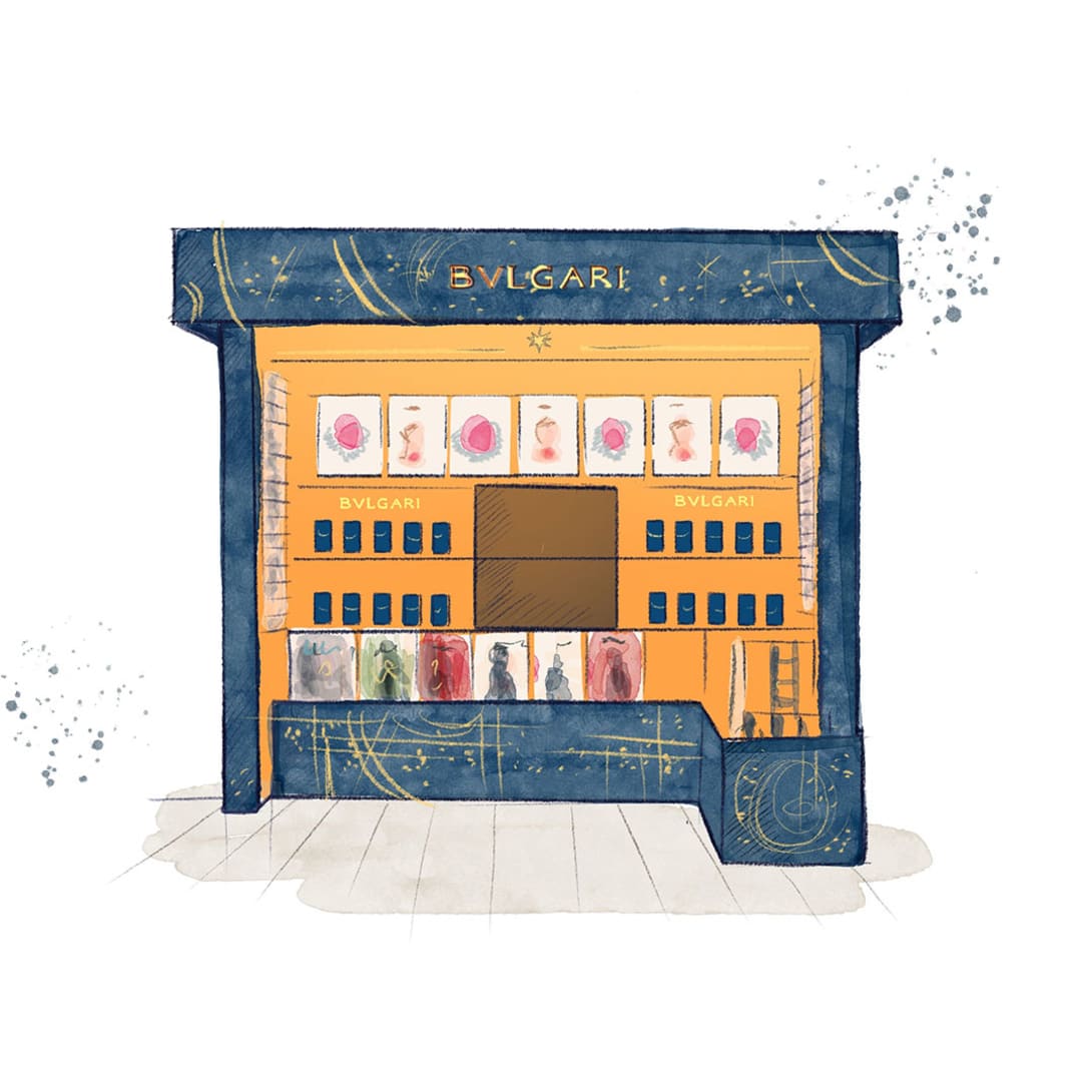 skecth edicola milano, piazza san Babila.