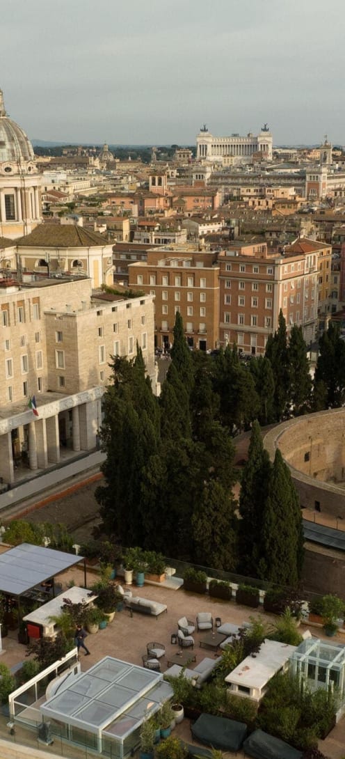 Drone picture of the Mausoleo Augusto