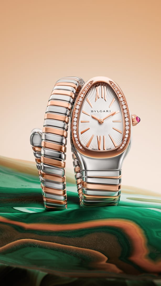 Serpenti Tubogas watch in rose gold.