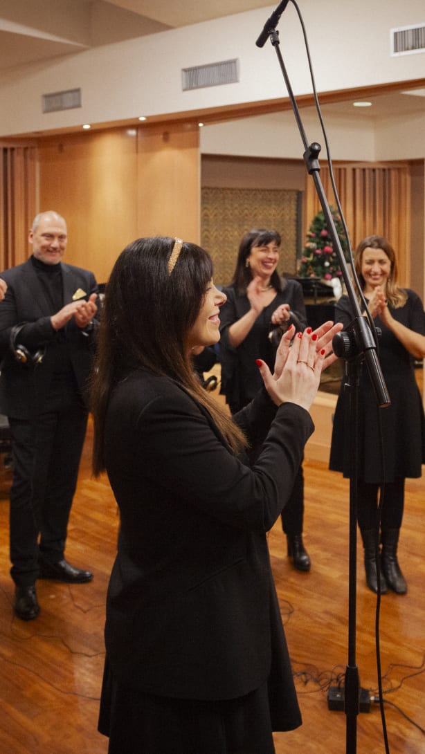 Bulgari choir in the recording studio