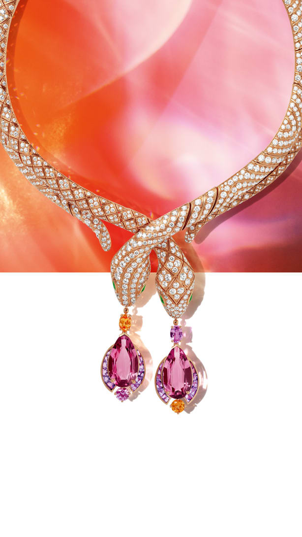 Invisible Violet Necklace with two rare Burmese spinels, Polychroma High Jewellery collection.