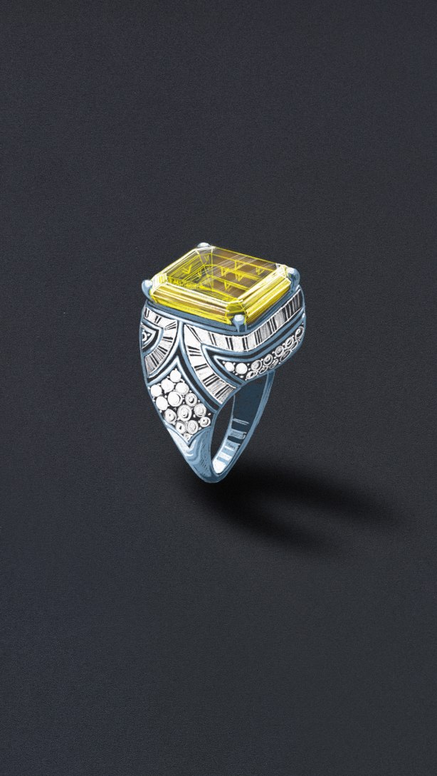 Sketch of Essence of Yellow Ring, Polychroma High Jewellery Collection.