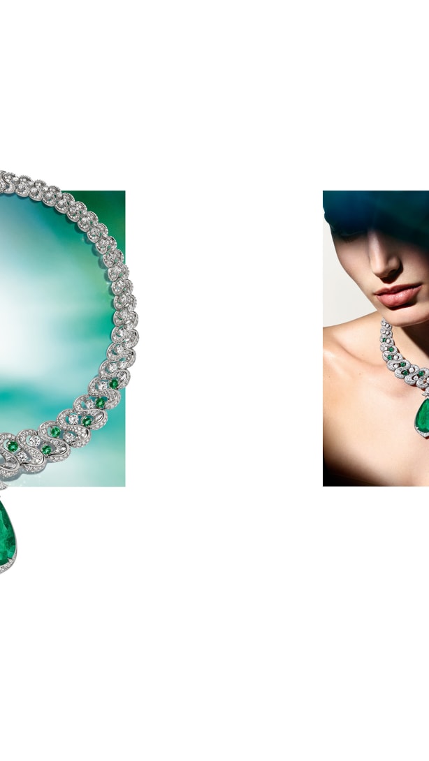 Emerald Exuberance Necklace with emerald, Polychroma High Jewellery collection.