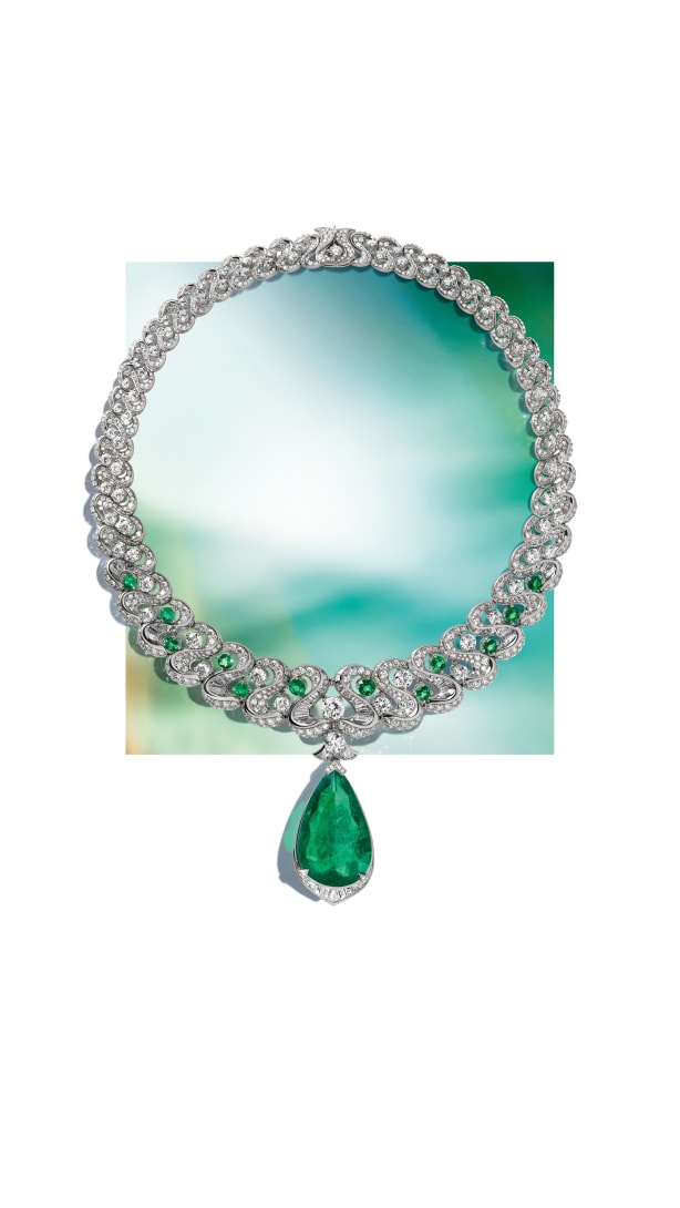 Emerald Exuberance Necklace with emerald, Polychroma High Jewellery collection.