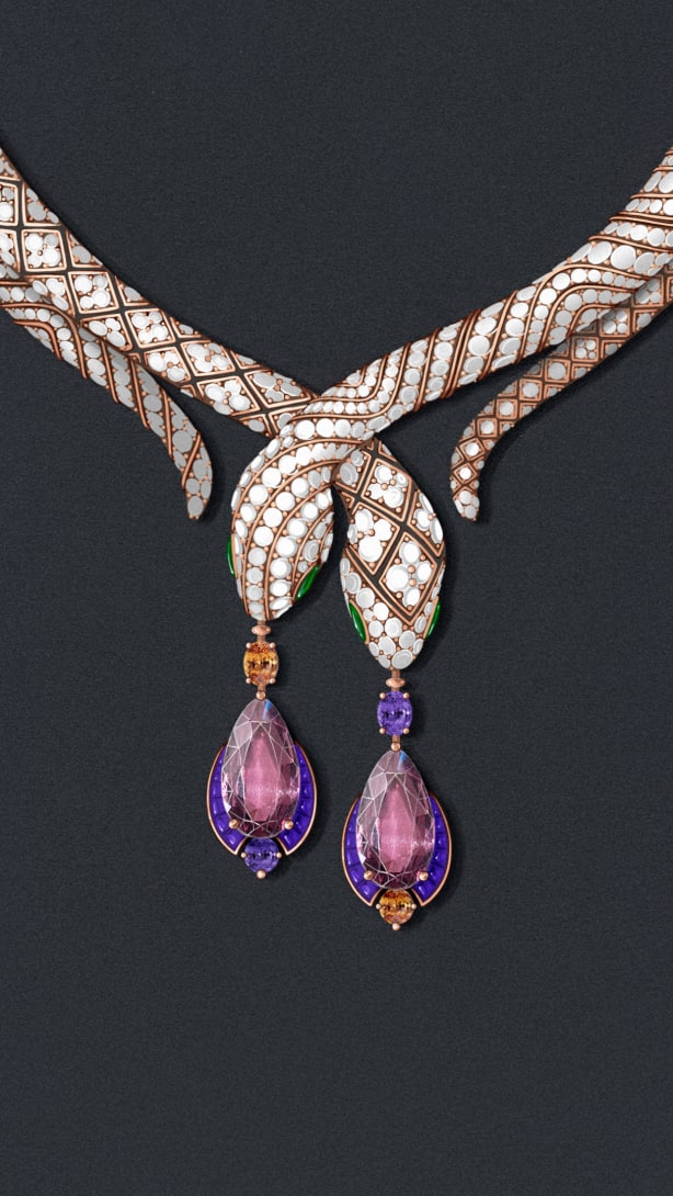 Sketch of Invisible Violet Necklace, Polychroma High Jewellery Collection.