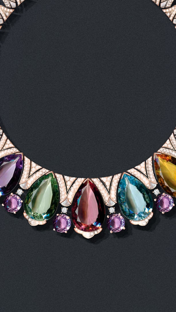 Sketch of Chromatic Glory Necklace, Polychroma High Jewellery Collection.