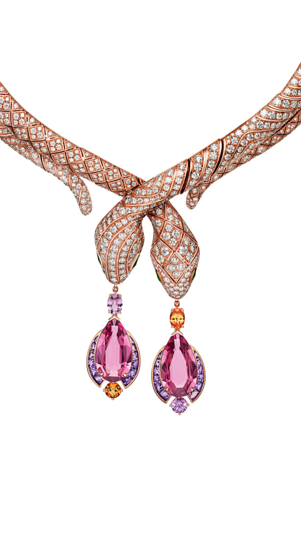Invisible Violet Necklace with diamond, Polychroma High Jewellery Collection.