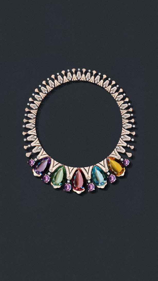 Sketch of Chromatic Glory Necklace, Polychroma High Jewellery Collection.