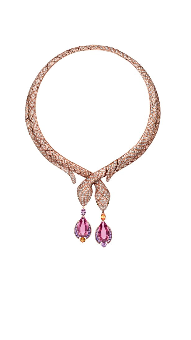Invisible Violet Necklace with diamond, Polychroma High Jewellery Collection.