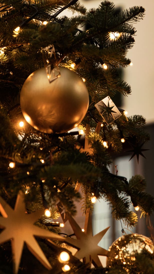 Picture representing the Christmas tree in Bvlgari Hotel.