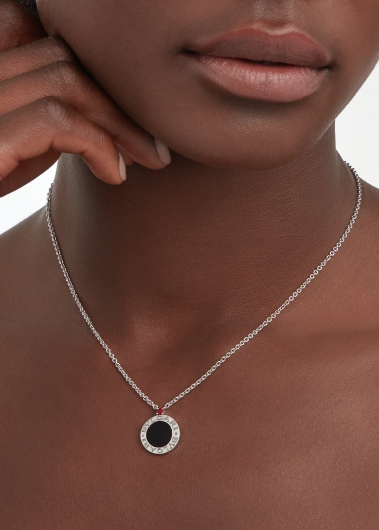 Silver Save The Children Necklace with Onyx, Rubies | Bvlgari