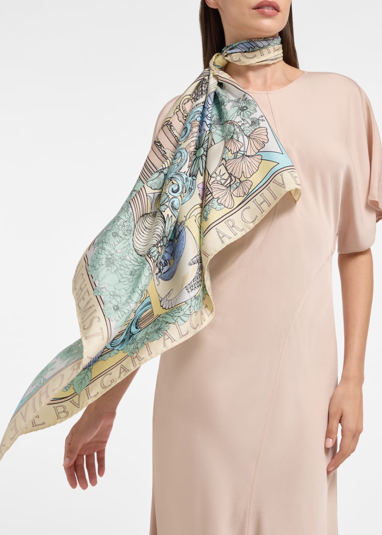 Green Silk Heritage Scarf 246225 | Bvlgari