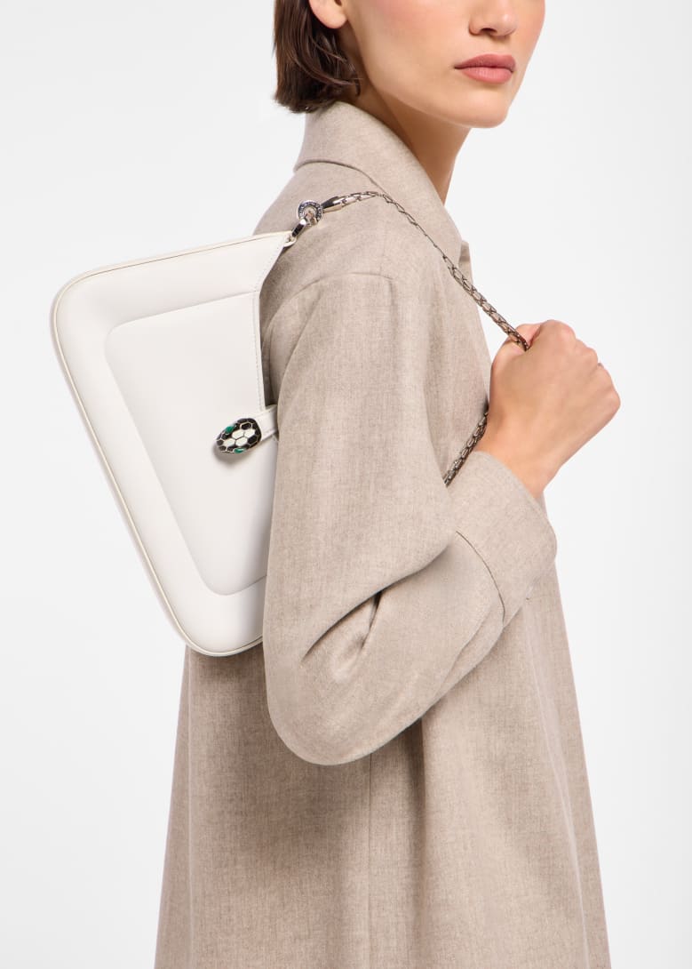 White Calf leather Serpenti Baia Shoulder Bag 293202 | Bvlgari