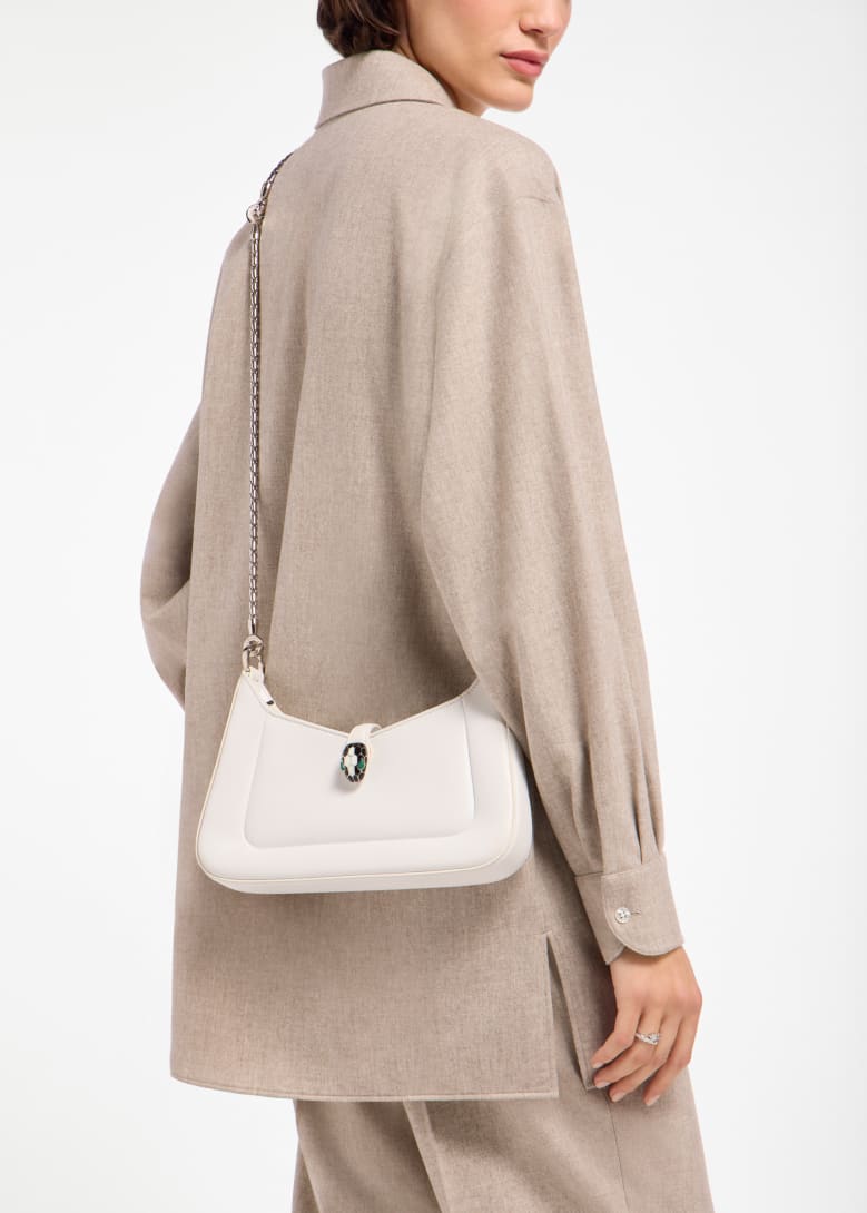 White Calf leather Serpenti Baia Shoulder Bag 293202 | Bvlgari