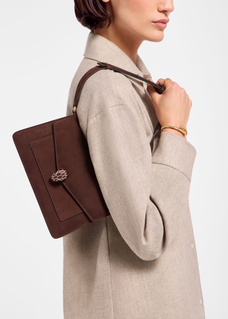 Brown Nabuk Serpenti Forever Crossbody Bag 295089 | Bvlgari