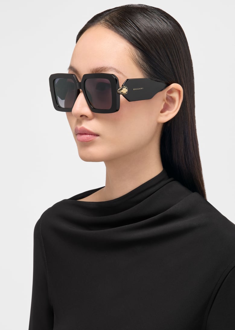 Squared Black Serpenti Sunglasses 904271 | Bvlgari