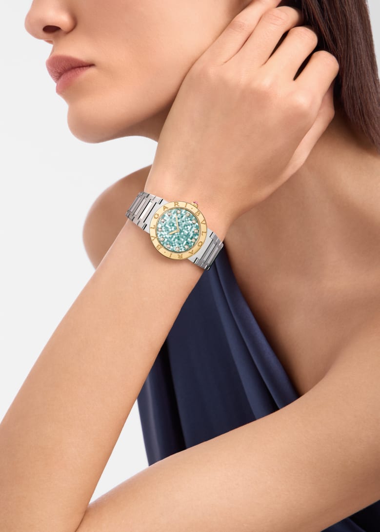 Steel Bvlgari Bvlgari Watch Green with Mother of Pearl 104320