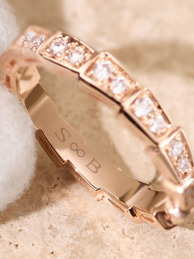 serpenti viper ring with engraving letters