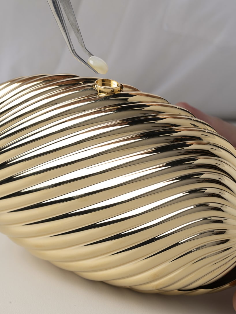 Bvlgari Melone clutch making of picture.