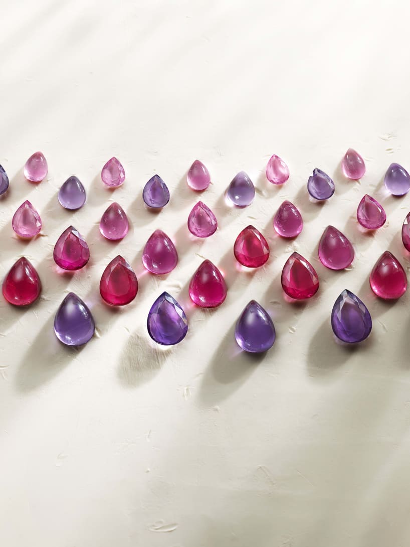 Rainbow Flow Necklace with rubellite, tanzanite, pink tourmaline and amethyste, Polychroma High Jewellery collection.