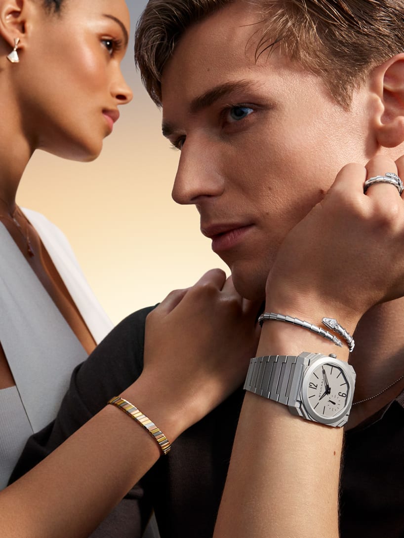 Model wearing Octo watch, creative shot by Eternally Iconic campaign.
