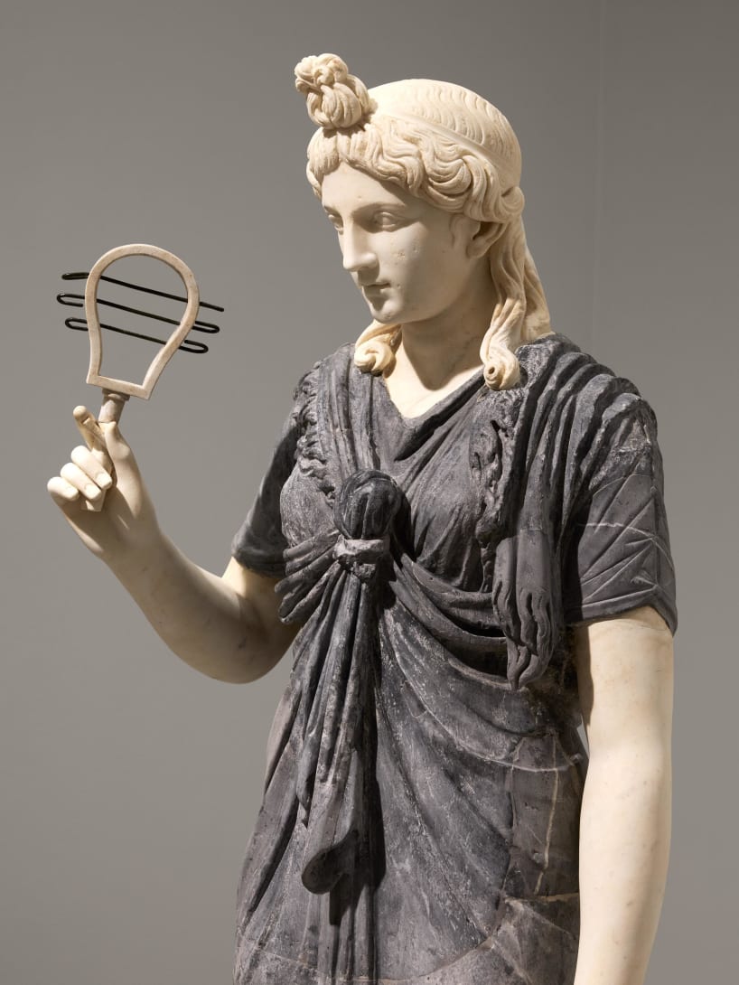 Statue of a woman, part of the Torlonia Collection, on display at the Myth and Marble exhibition.