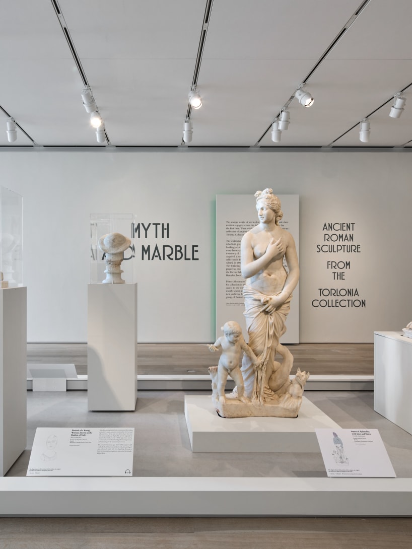 Ancient sculptures from the Torlonia Collection exhibited at the Art Institute of Chicago.