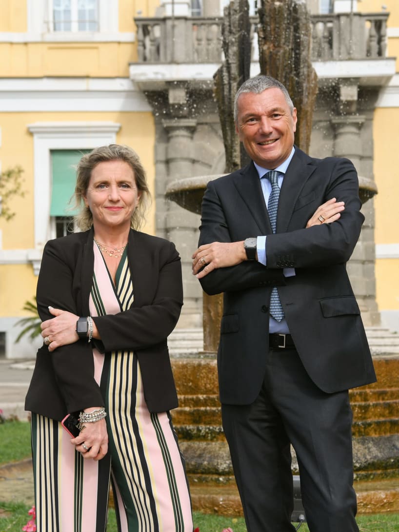Jean-Christophe Babin, CEO Bvlgari and Marta Branca, General Director of Spallanzani Hospital