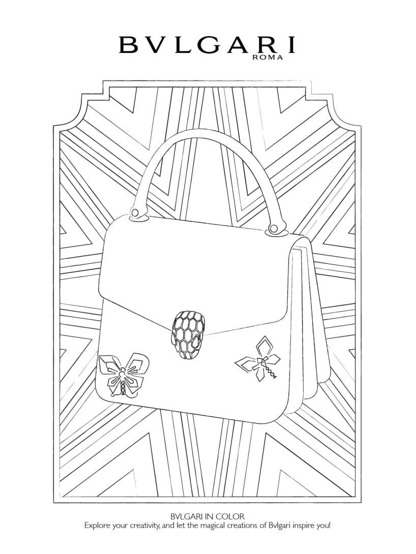 Bvlgari bags coloring pages.