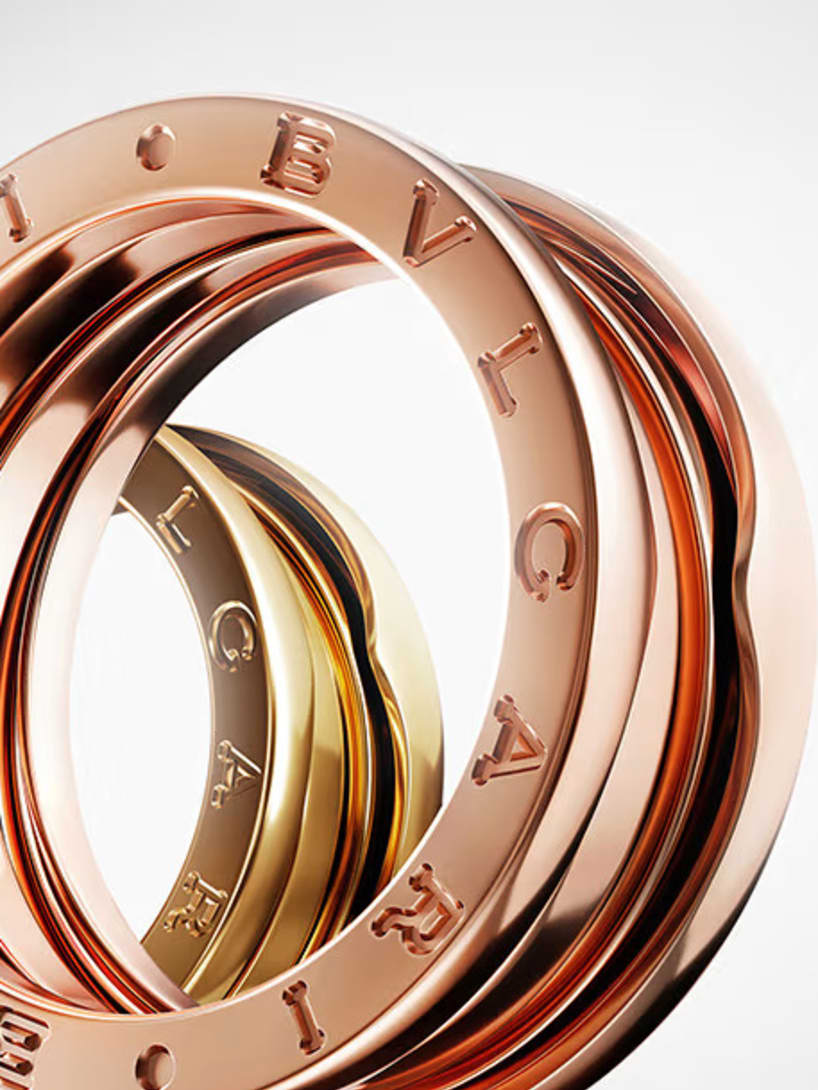 B.zero1 rings in rose and yellow gold.