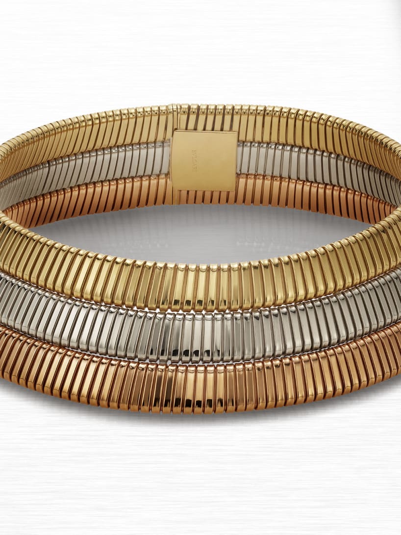 Tubogas choker in three-colour gold